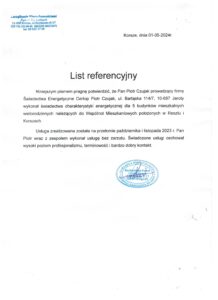 List referencyjny Paweł Rechinbach